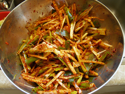 Making kimchi