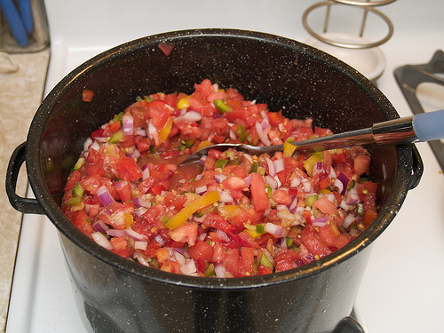 Salsa on the stove Salsa