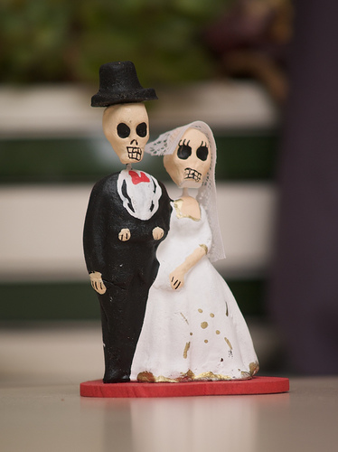 Bride and Groom calacas Happy Dia De Los Muertos!