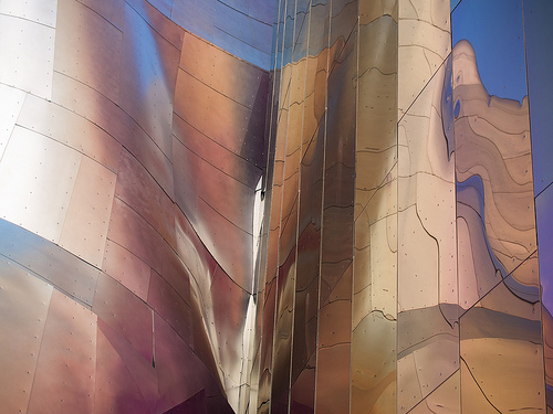 The incredible titanium facade of the EMP Experience Music Project