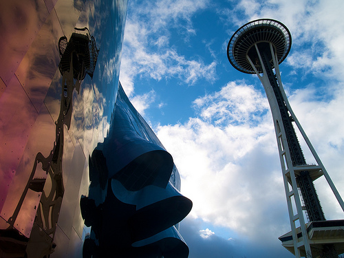 The Space Needle, and the EMP Seattle Space Needle and the EMP