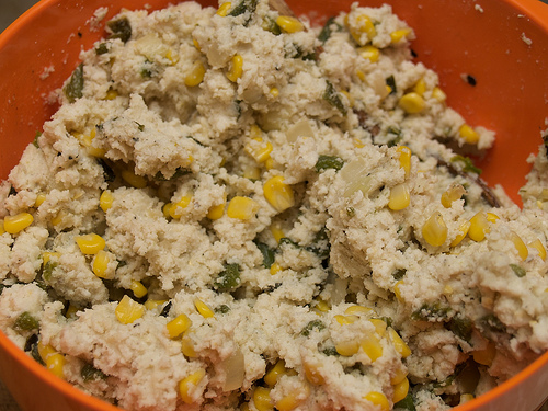 Chili and Corn Tamale dough Chili & Corn Tamales