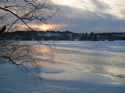February sunset over Gull River February sunset