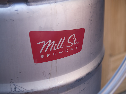 Mill Street microbrew Rigging up the kegs