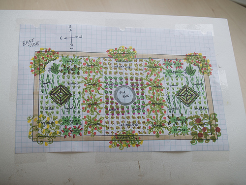 Revised planting plan, East bed Revised planting plan