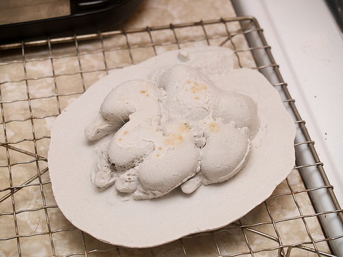 Our first attempt - not as good as our second and third attempts. Casting Zeus's paws