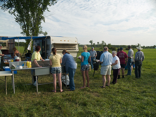 5-Day Ride - dish pit