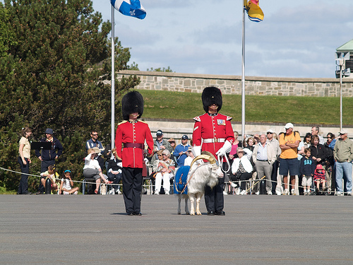 Guards with their mascot, Batisse