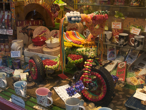Candy bike, in a shop window Candy bike!