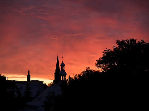 Sunrise on our last day of vacation Sunrise in Quebec City