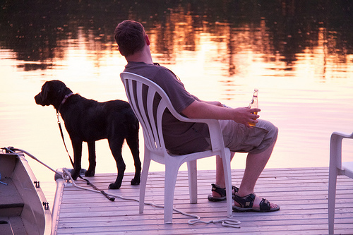 Luna & Chris enjoying the remnants of a day at the cottage Sunset at the cottage