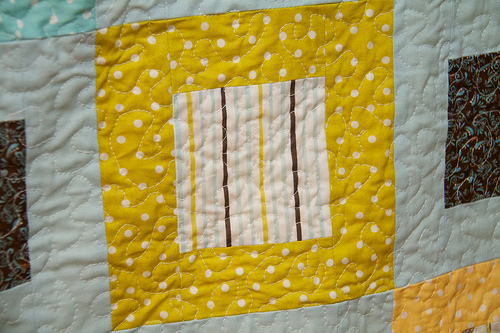 'Lines' and 'Grass' Baby Boy Quilt