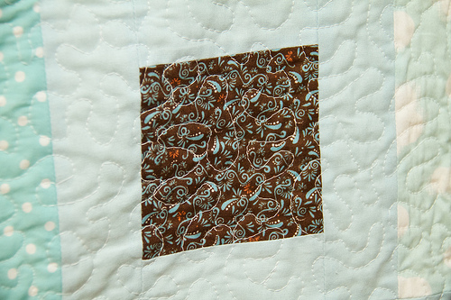Mystery fabric and Kona solid Baby Boy Quilt