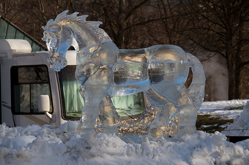 Ice horse in Boston Common