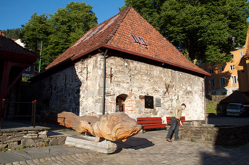 Rear of Bryggen, some stone cellar buildings