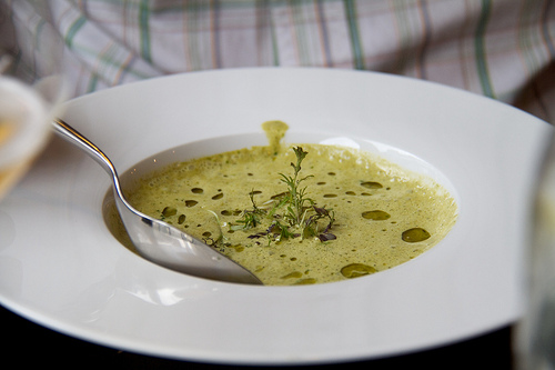 Chris's creamed spinach soup at Hanne på Høyden