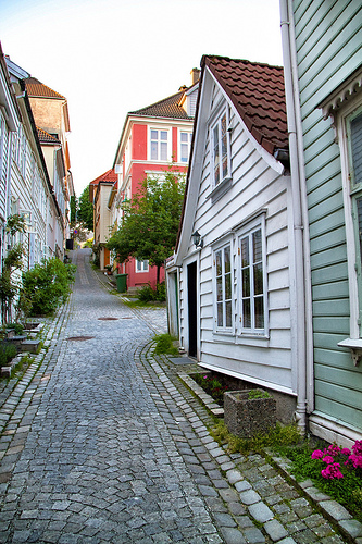 Cobblestone streets of Bergen