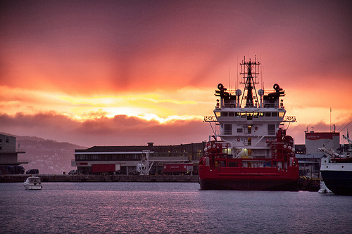 Bergen harbour sunset