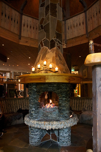 Ægir Brewery fireplace