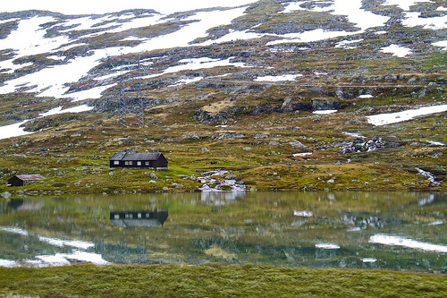 On route to Oslo, through the high mountain plateaus.