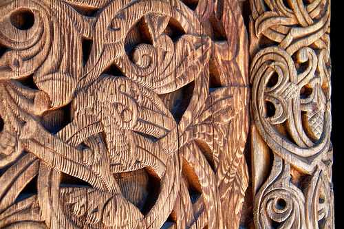 Carvings around the entrance to the church