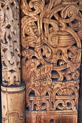 Carvings around the entrance to the church
