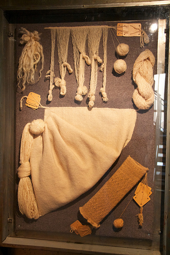 Examples of textiles that were found in local bogs