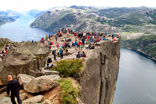 One of Chris's excellent wide shots from up the cliffside Preikestolen, Norway