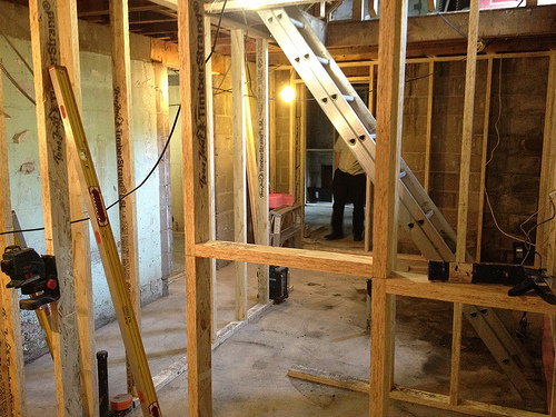 View from inside the laundry room