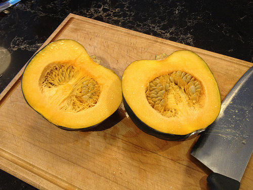 Prepping Squash for Roasting