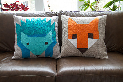 Hedgehog and Fox Pillows