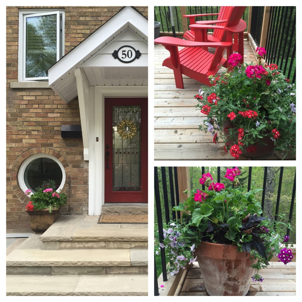 Hanging baskets become pretty planters